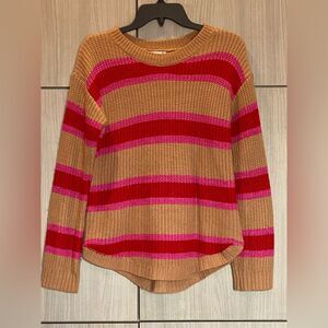 So Brand Lovely Pink & Red Stripe Sweater